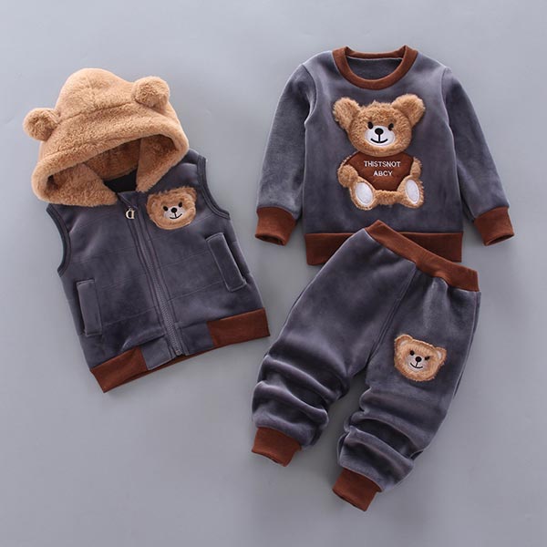 Driedelige babyset en peuterset met beermotief – BearHugs