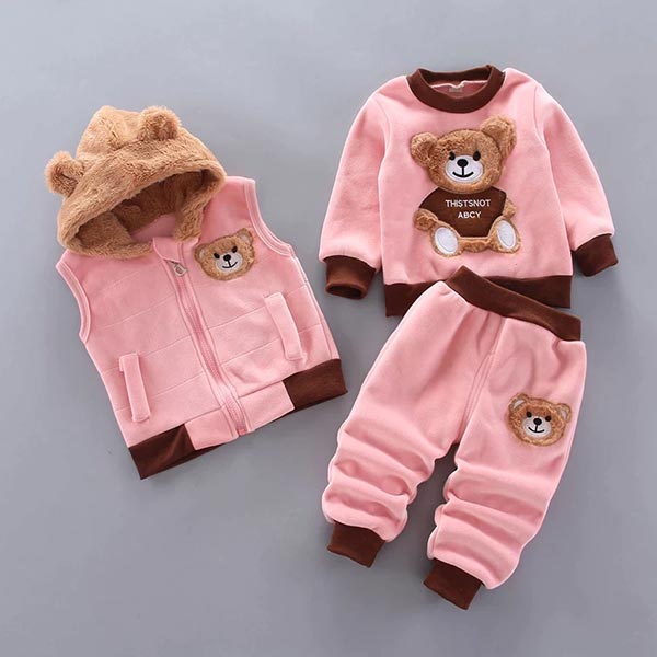 Driedelige babyset en peuterset met beermotief – BearHugs