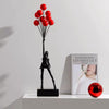 Decoratieve meisjessculptuur, modern ballonfiguur voor woondecoratie