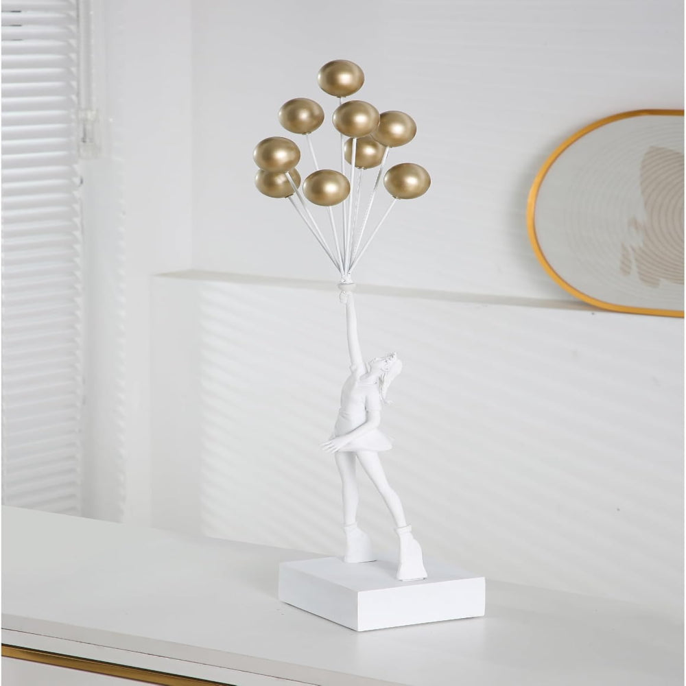 Decoratieve meisjessculptuur, modern ballonfiguur voor woondecoratie