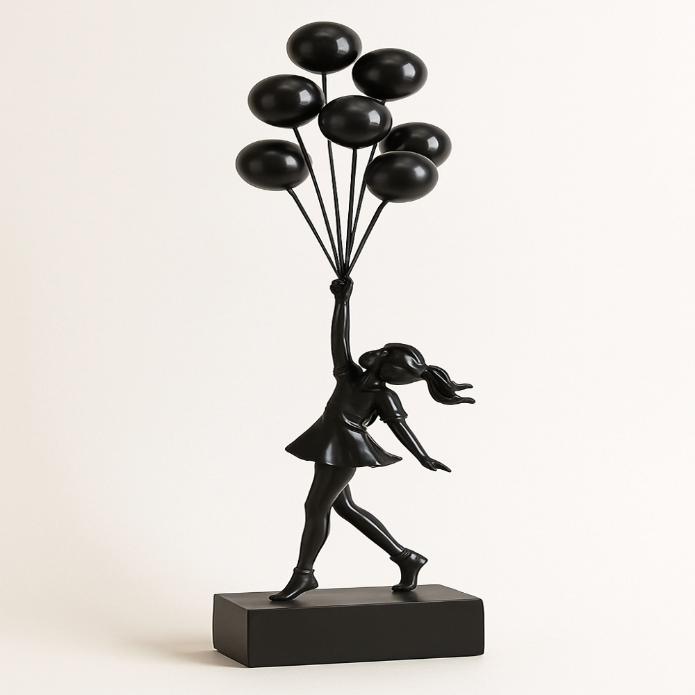 Decoratieve meisjessculptuur, modern ballonfiguur voor woondecoratie