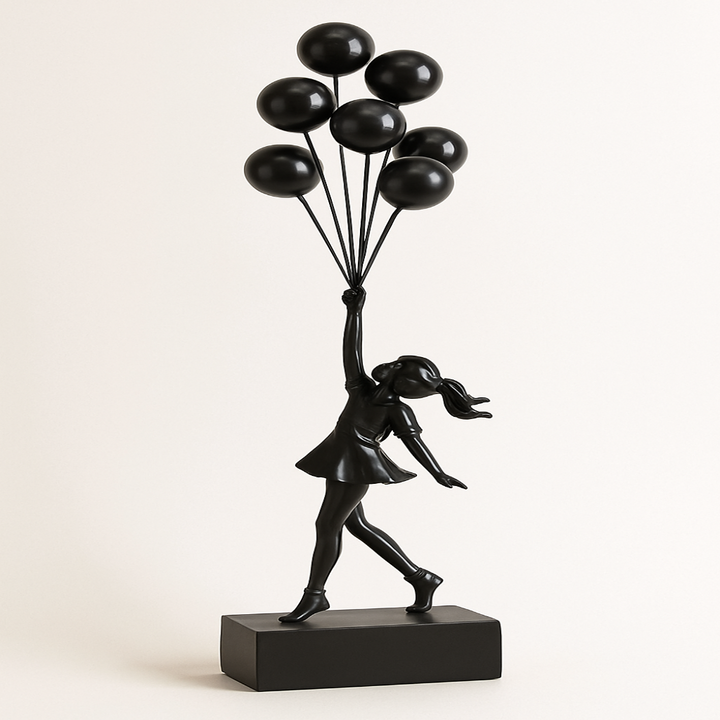 Decoratieve meisjessculptuur, modern ballonfiguur voor woondecoratie