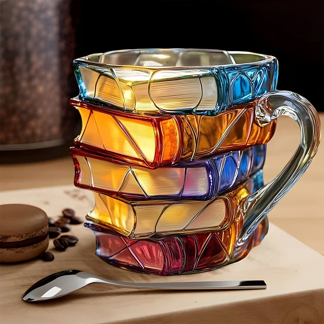 Mok | 3D Boekdesign | Handgemaakt & Kleurrijk | Voor Koffie & Thee | BookLume