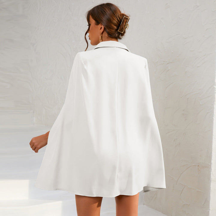 Blazer Jurk Met Cape En Riem Voor Vrouwen — afbeelding 10