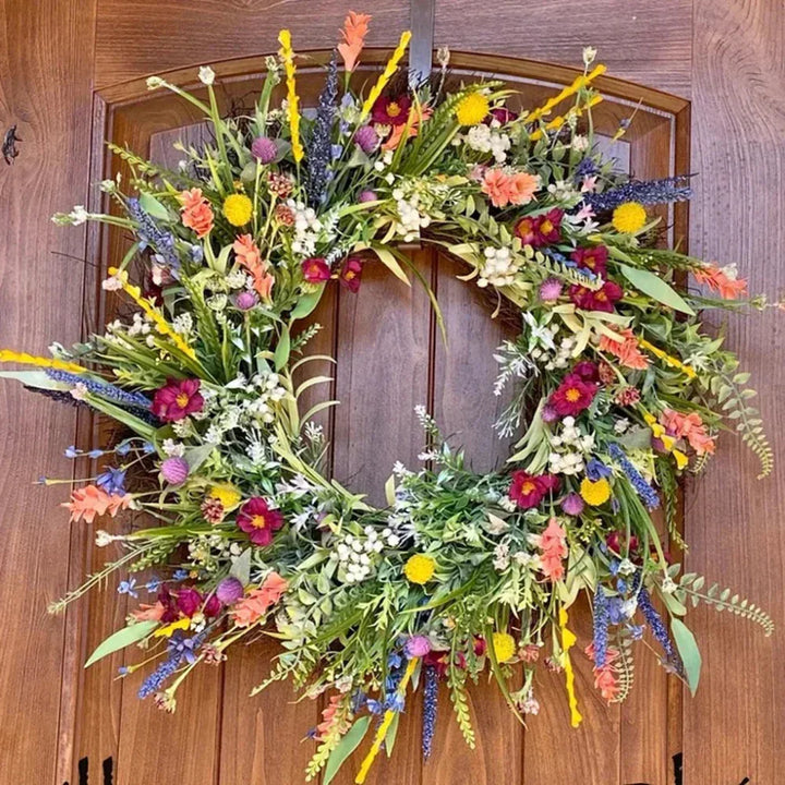 Decoratieve kunstbloemenkrans voor binnen en buiten, deurdecoratie