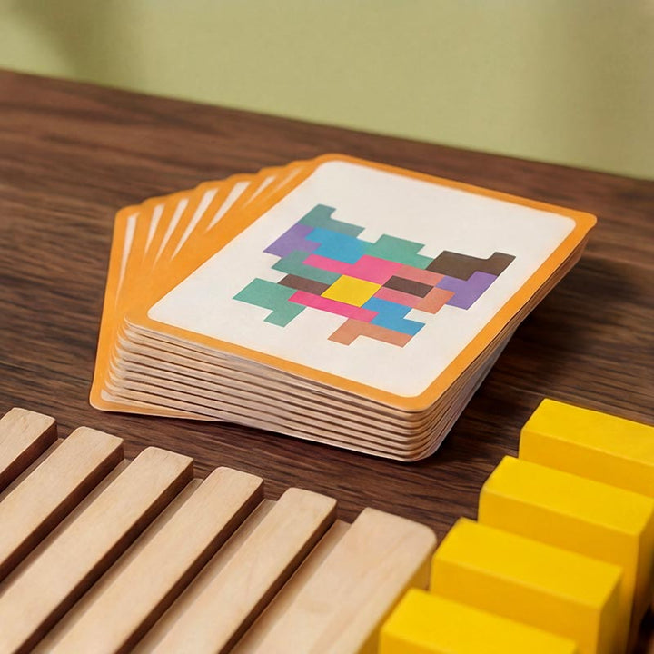 Montessori Tetris-stapelpuzzel van hout – leerspeelgoed