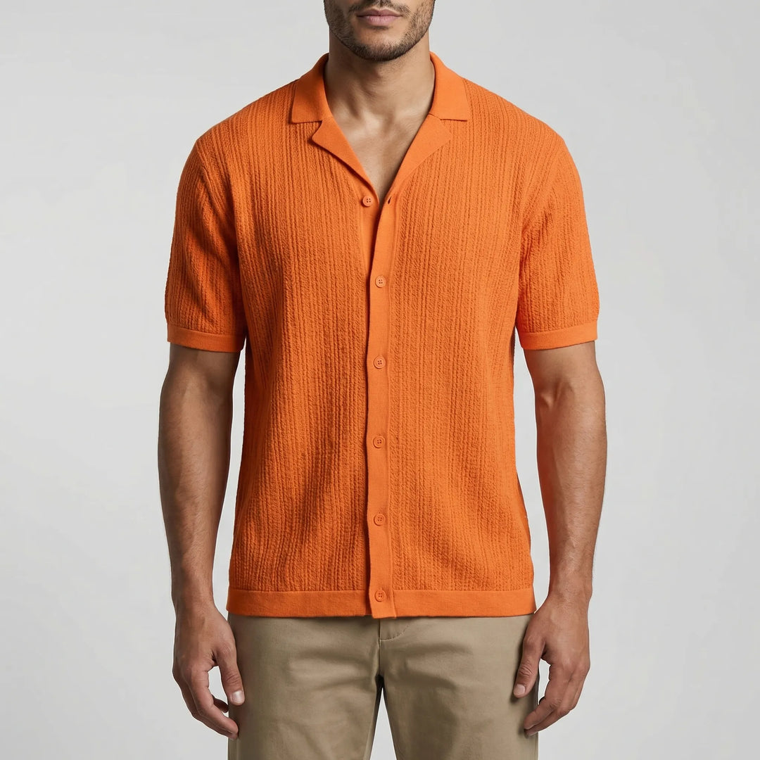 BrixonShort-Sleeve Knitted Casual Shirt
