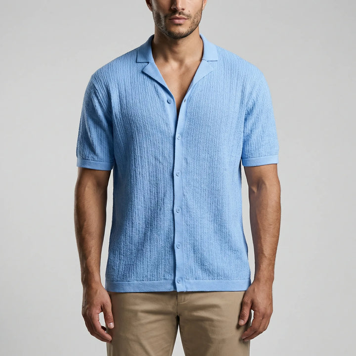 BrixonShort-Sleeve Knitted Casual Shirt