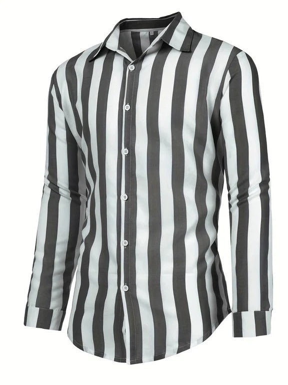 Gestreept herenshirt met lange mouwen