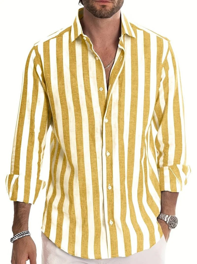 Gestreept herenshirt met lange mouwen