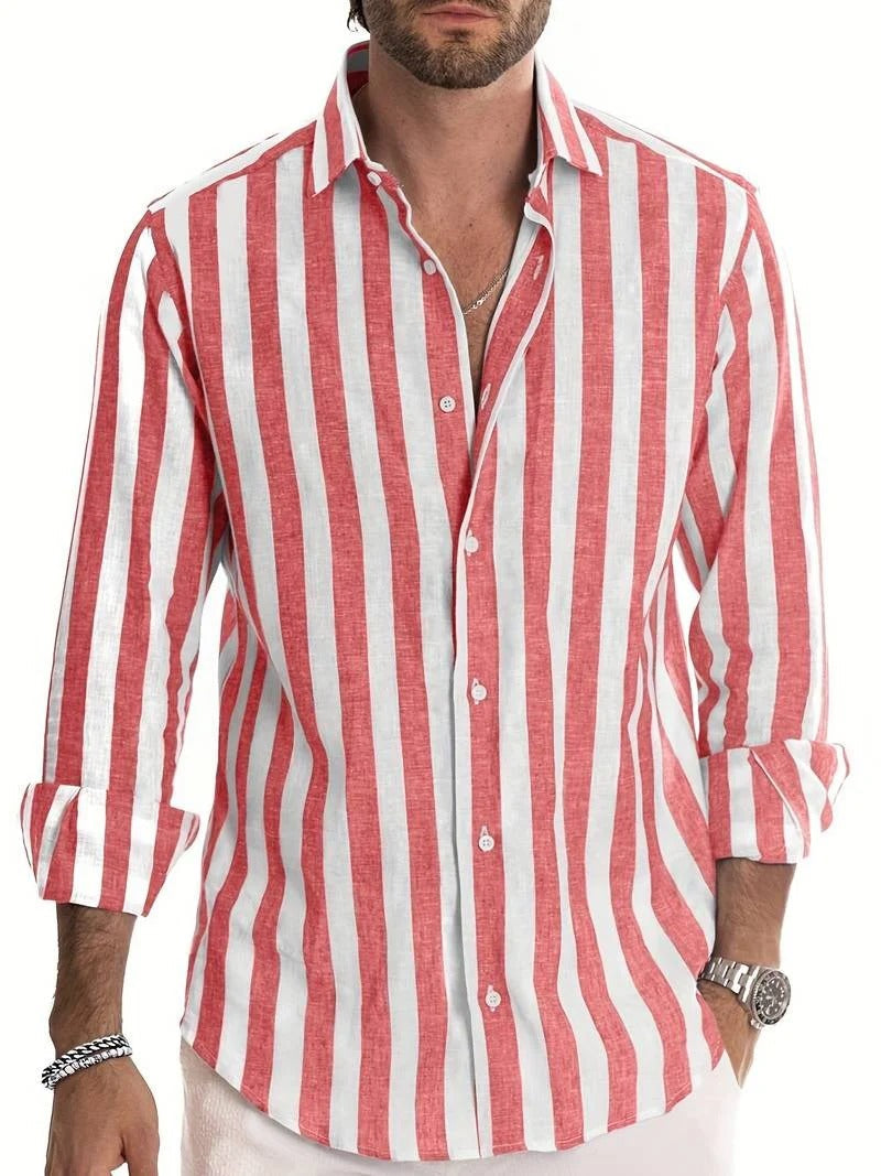Gestreept herenshirt met lange mouwen