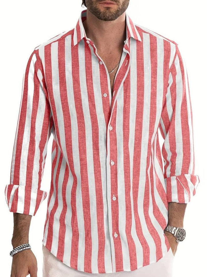 Gestreept herenshirt met lange mouwen