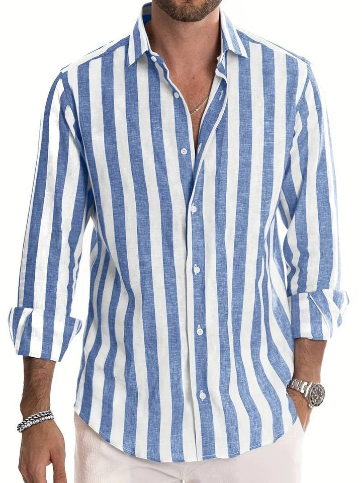 Gestreept herenshirt met lange mouwen