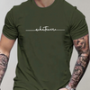 Casual Heren T-shirt met Ronde Hals en Minimalistische Print