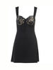 A‑Line Mini Jurk met Kant & Gevoerde Brede Straps