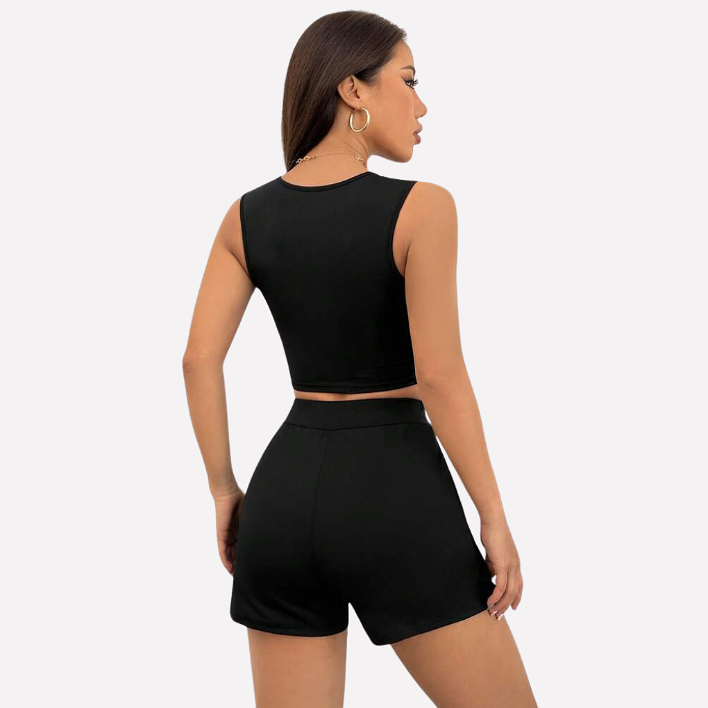 Damesblouse en splitrokset