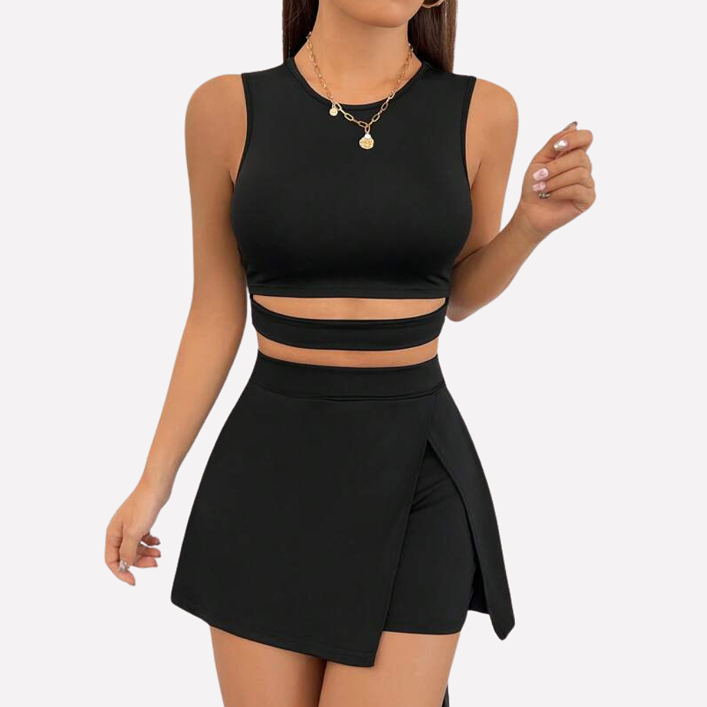 Damesblouse en splitrokset