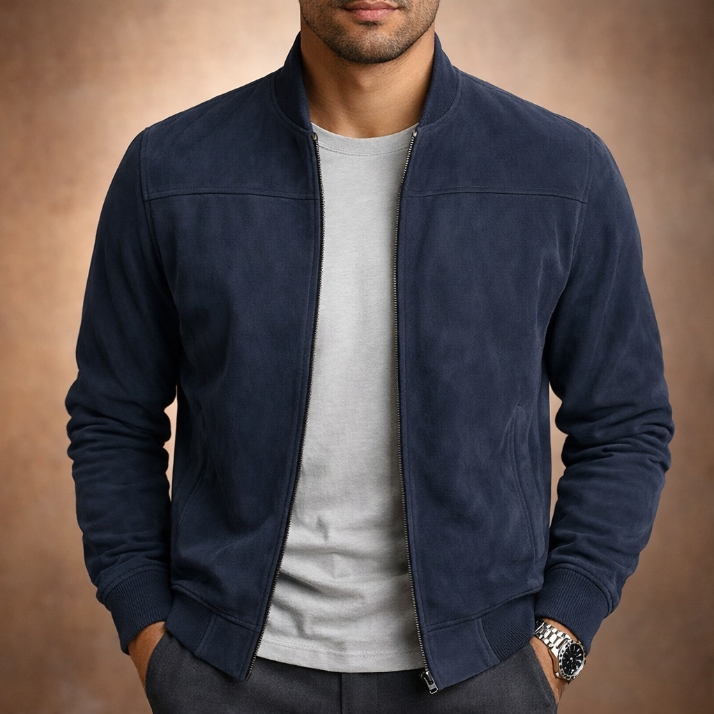 Herenbomberjack in suèdelook – licht smart-casual jack