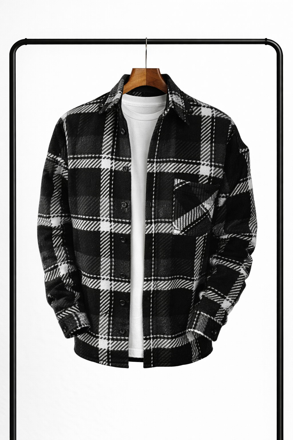 Klassiek geruit overshirt voor heren – warm, comfortabel overhemdjack als tussenlaag