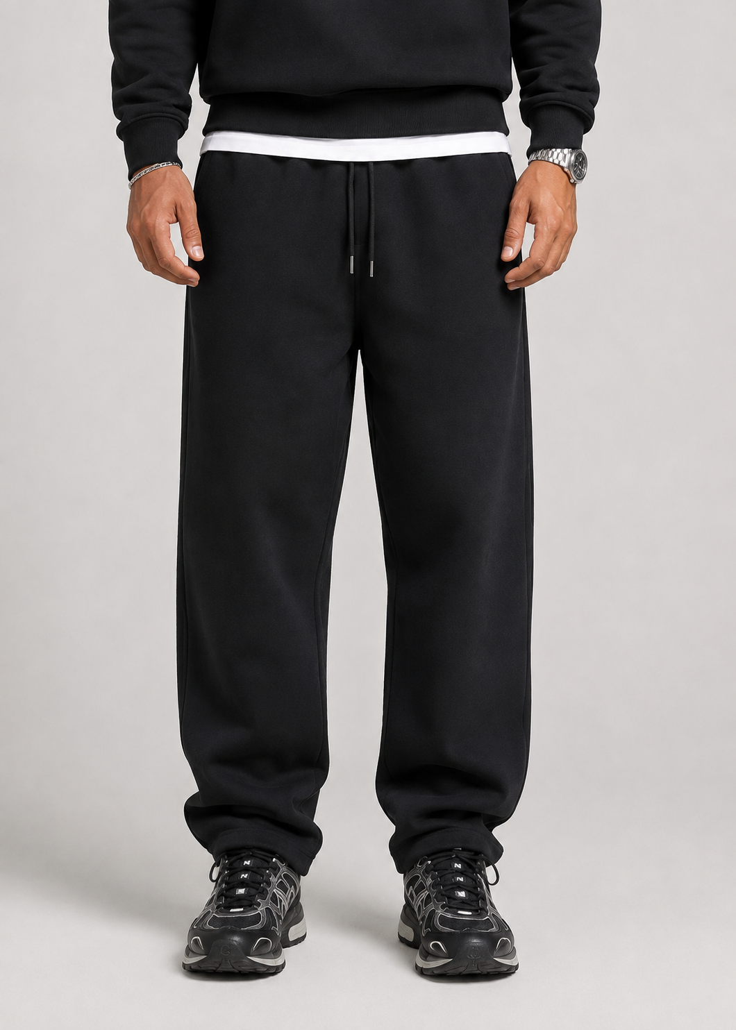 Heren hoodie- & joggerset - zachte katoenmix, losse pasvorm