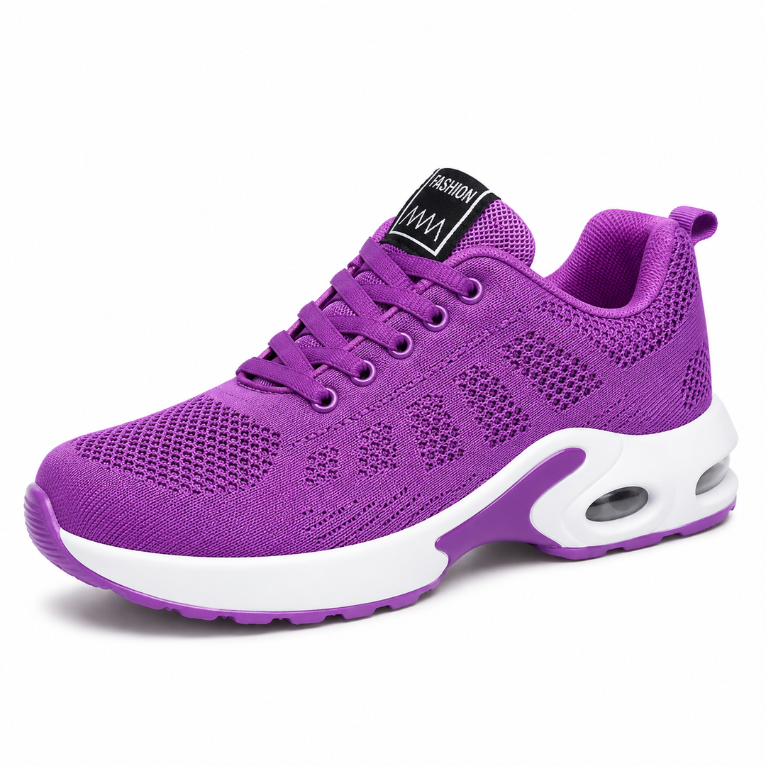Lichte orthopedische damessneakers met ademend mesh en gevoerde zool