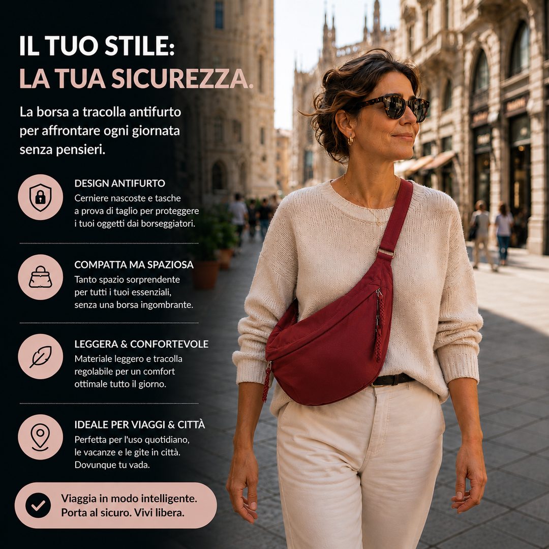 Bordeauxrode schoudertas – Elegante crossbodytas voor elke dag