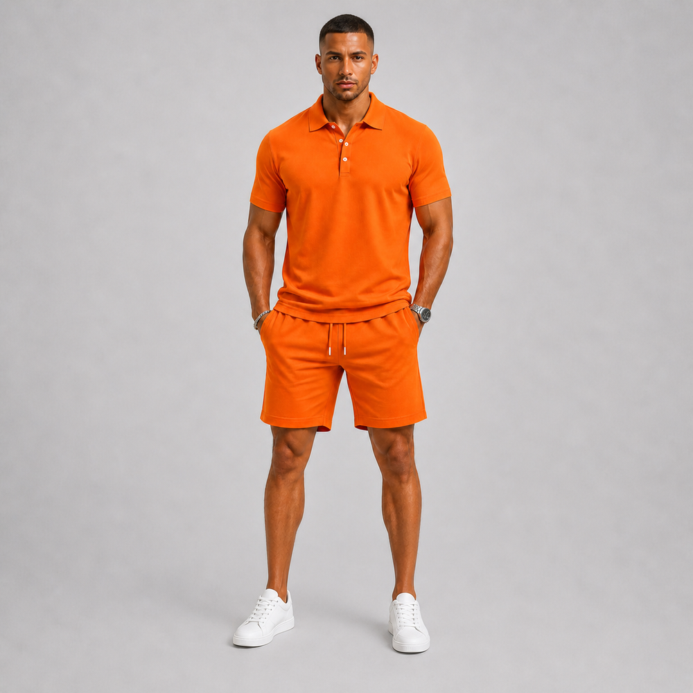 Lunelle | Heren Zomerse Sportset Polo & Shorts Lichtgewicht Comfort