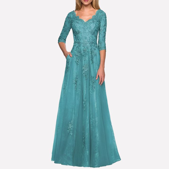 Elegante A-lijn Jurk met Klassieke Ronde Hals