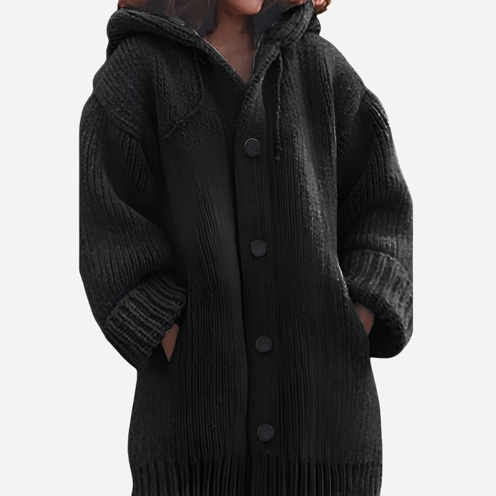 Dames Hooded Cardigan met Lange Snit