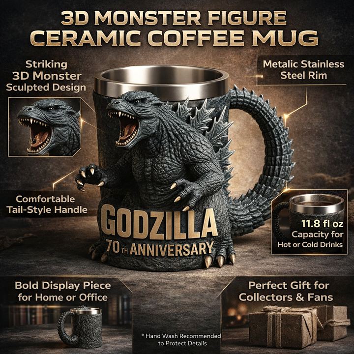 Originele 3D-monsterkoffiemok met gebeeldhouwd ontwerp