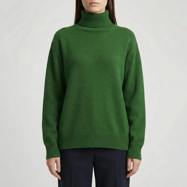 CollveraRibbed Turtleneck Long Sleeve Jumper