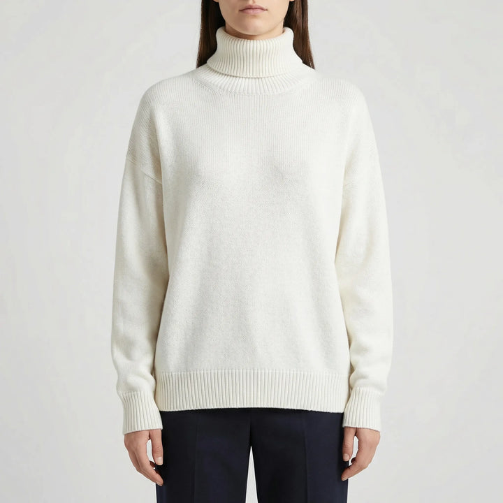 CollveraRibbed Turtleneck Long Sleeve Jumper