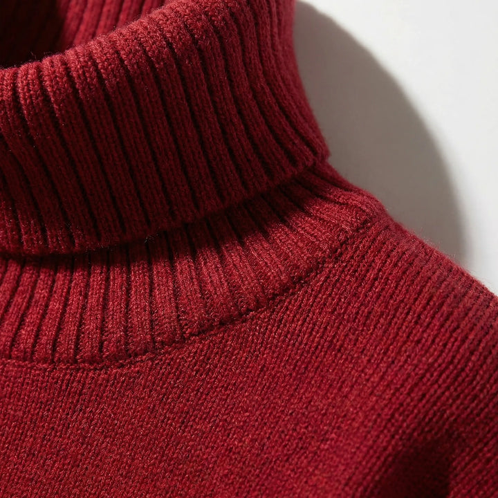 CollveraRibbed Turtleneck Long Sleeve Jumper