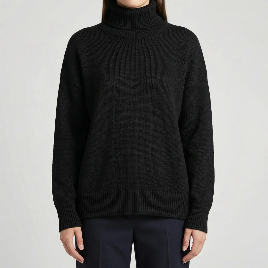 CollveraRibbed Turtleneck Long Sleeve Jumper