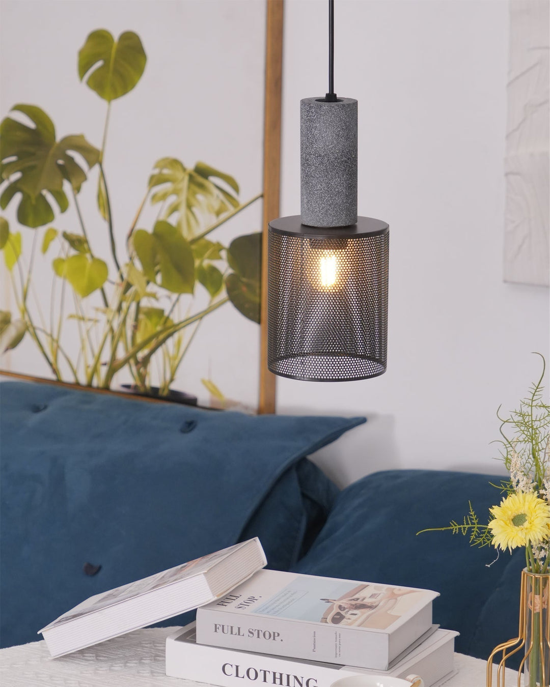 Minimalistische industriële hanglamp met cilindervormig ontwerp