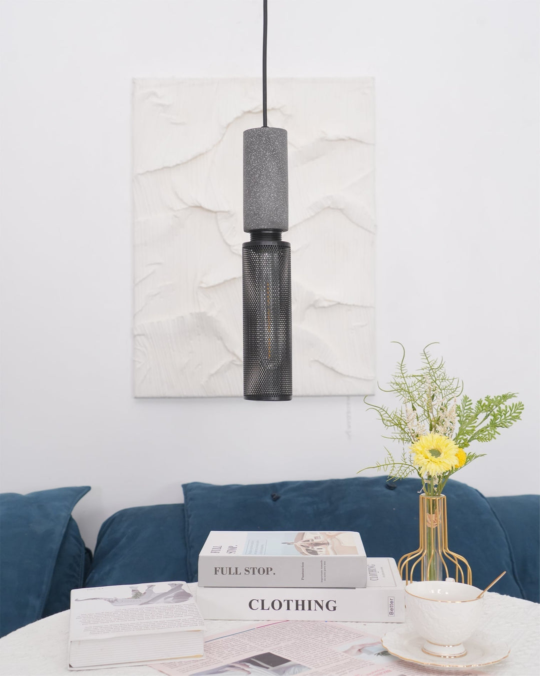 Minimalistische industriële hanglamp met cilindervormig ontwerp