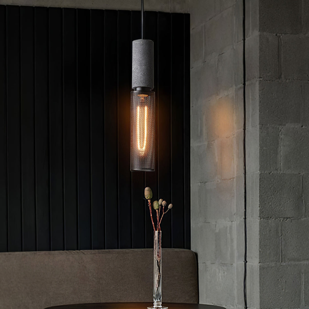 Minimalistische industriële hanglamp met cilindervormig ontwerp