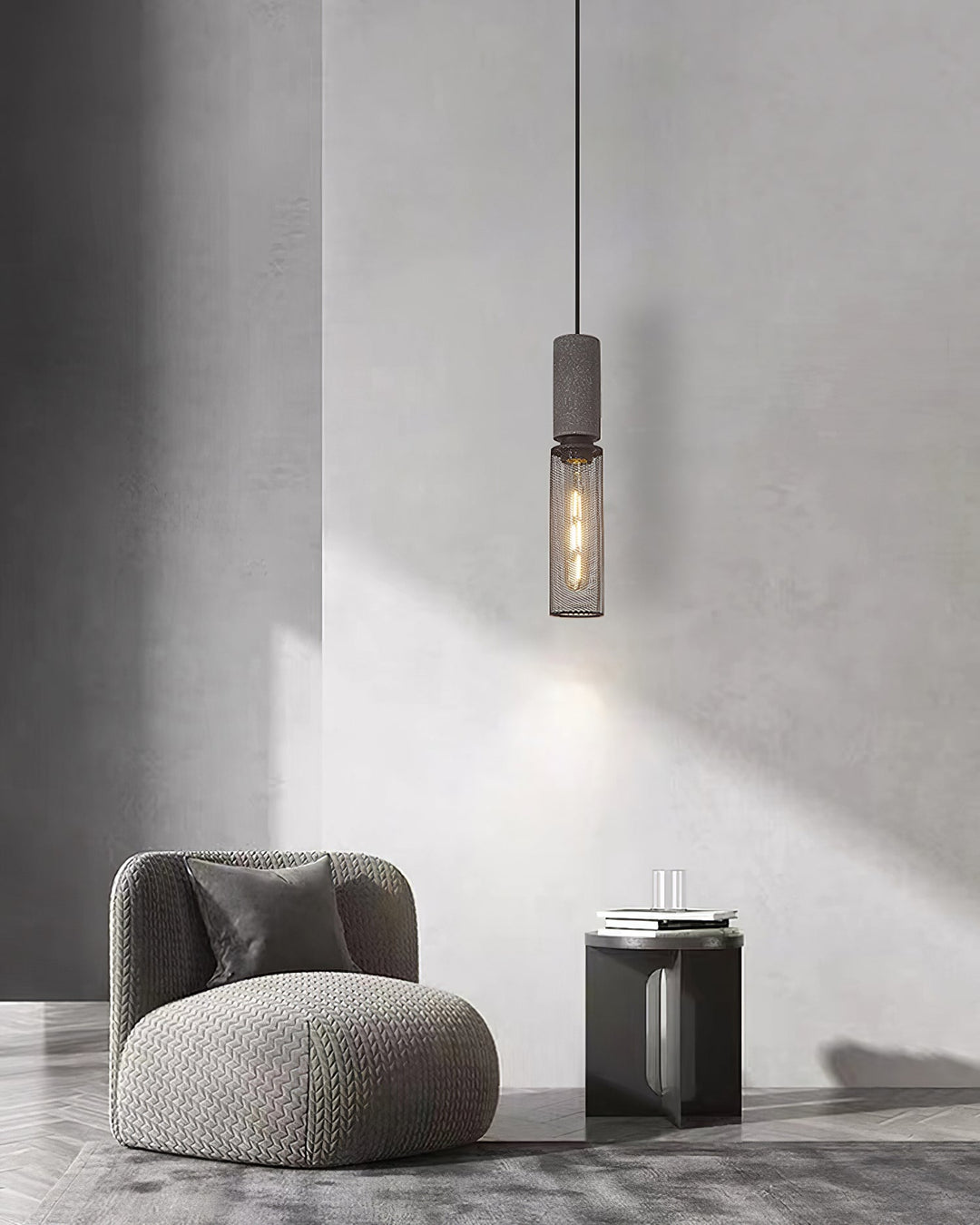 Minimalistische industriële hanglamp met cilindervormig ontwerp