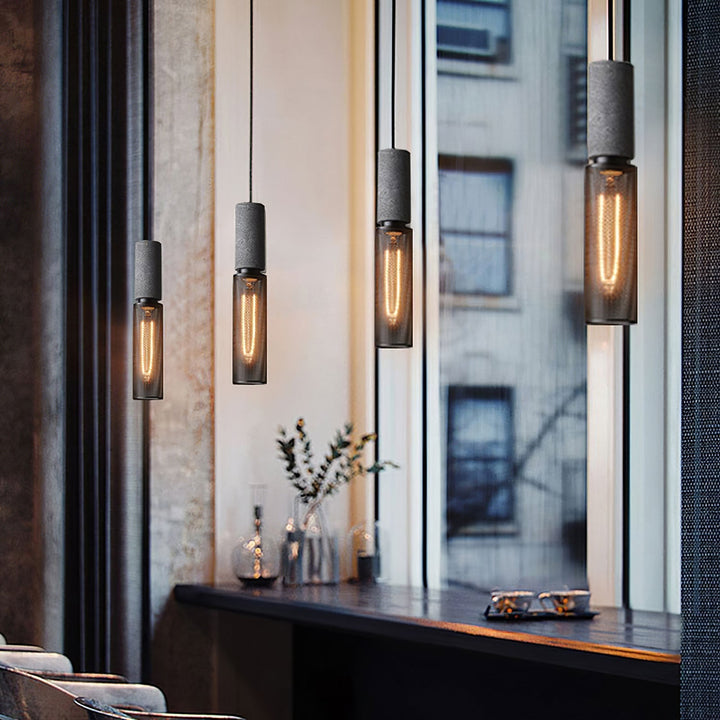 Minimalistische industriële hanglamp met cilindervormig ontwerp