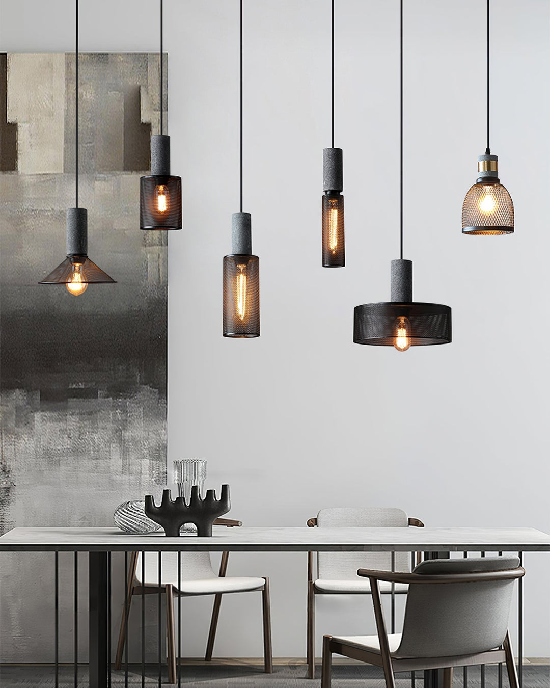 Minimalistische industriële hanglamp met cilindervormig ontwerp