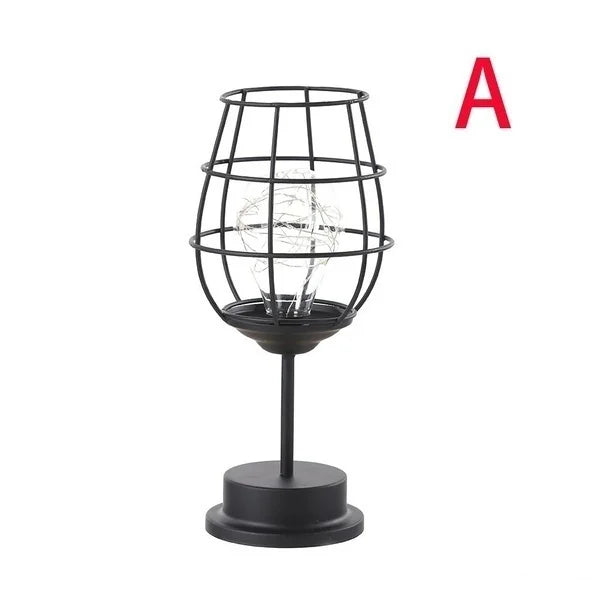 Retro accentlamp met open structuur voor in huis