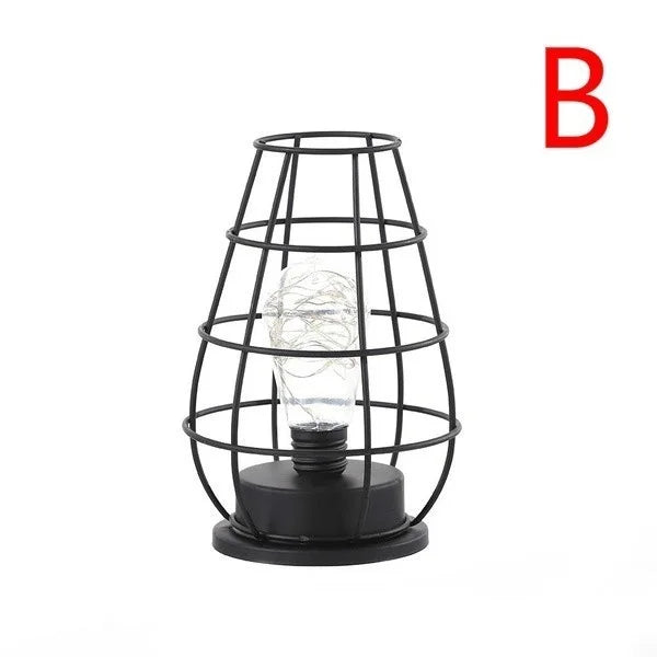 Retro accentlamp met open structuur voor in huis