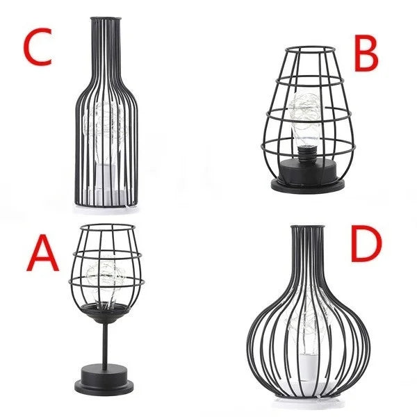 Retro accentlamp met open structuur voor in huis