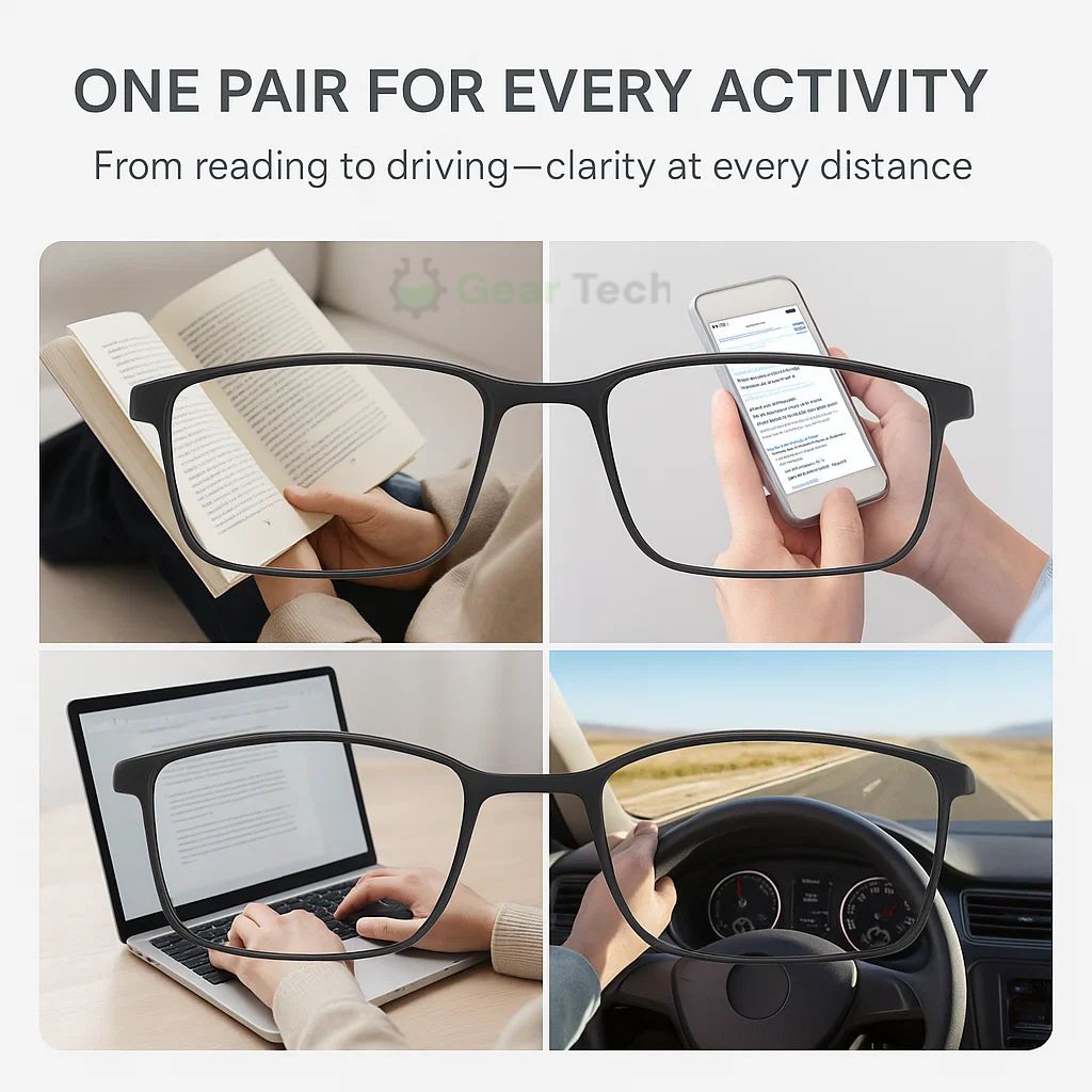 Progressieve lees- en autobril met anti-reflectie