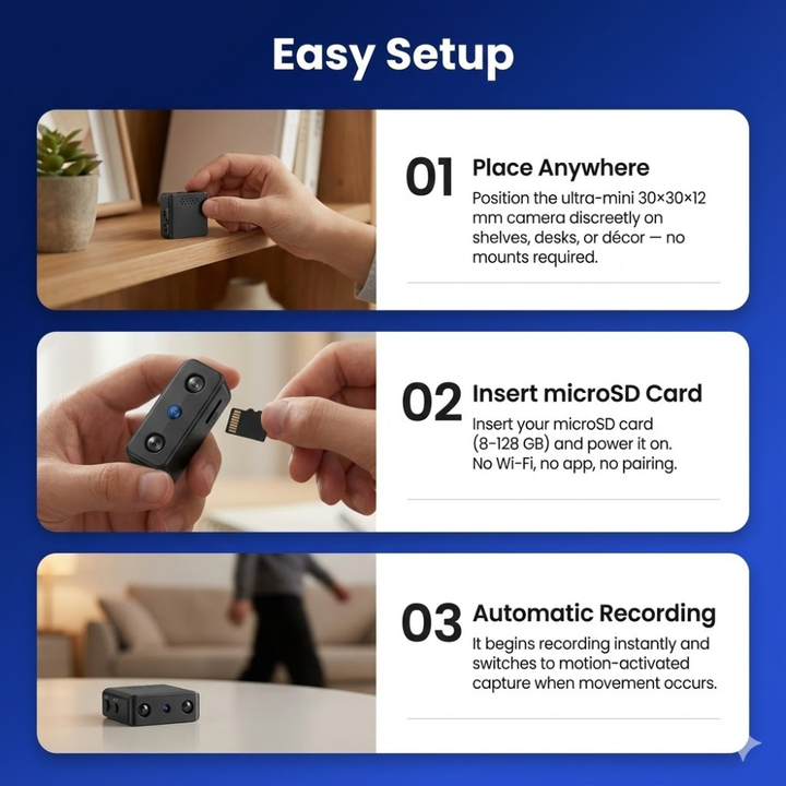 Mini HD-beveiligingscamera met wifi