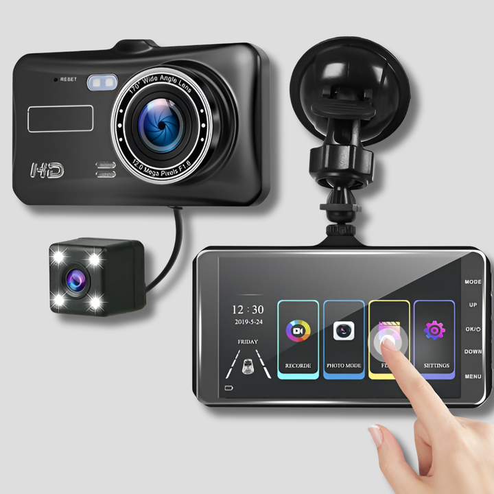 Draadloze Dashcam met Voor & Achtercamera en Nachtzicht