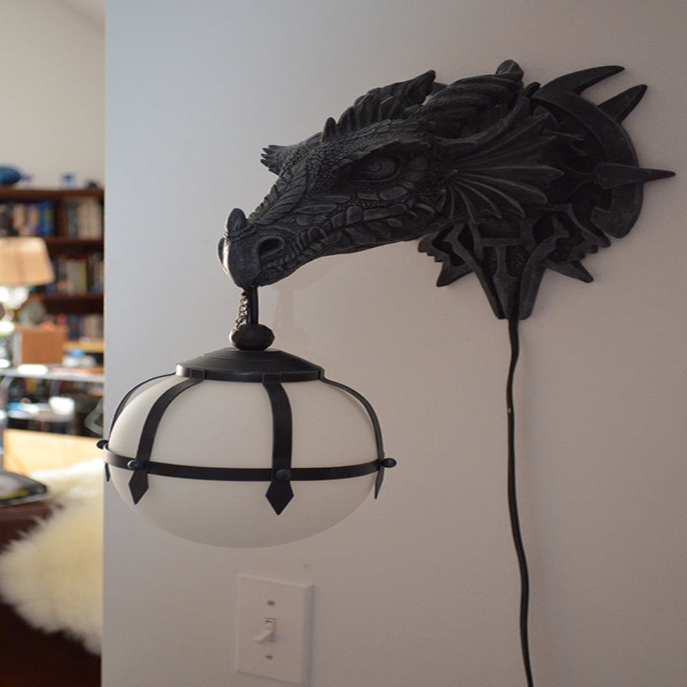 Drakenkop-wandlamp, fantasy wandmontage-accentverlichting