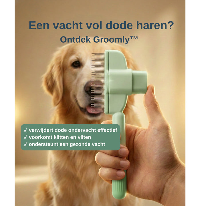 Zelfreinigende verzorgingskam voor honden en katten