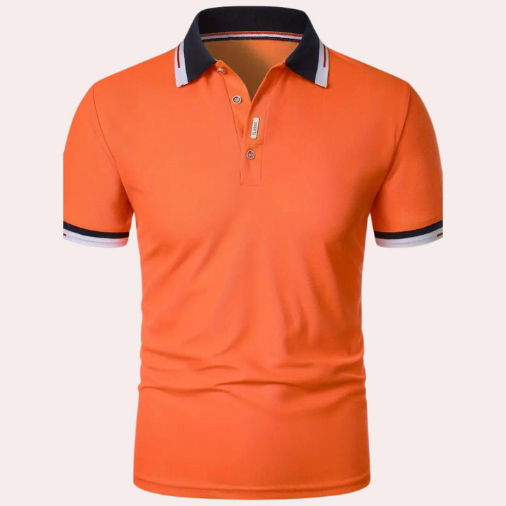 Lucivar | Casual oranje poloshirt voor heren – Katoenen T-shirt met korte mouwen voor de zomer