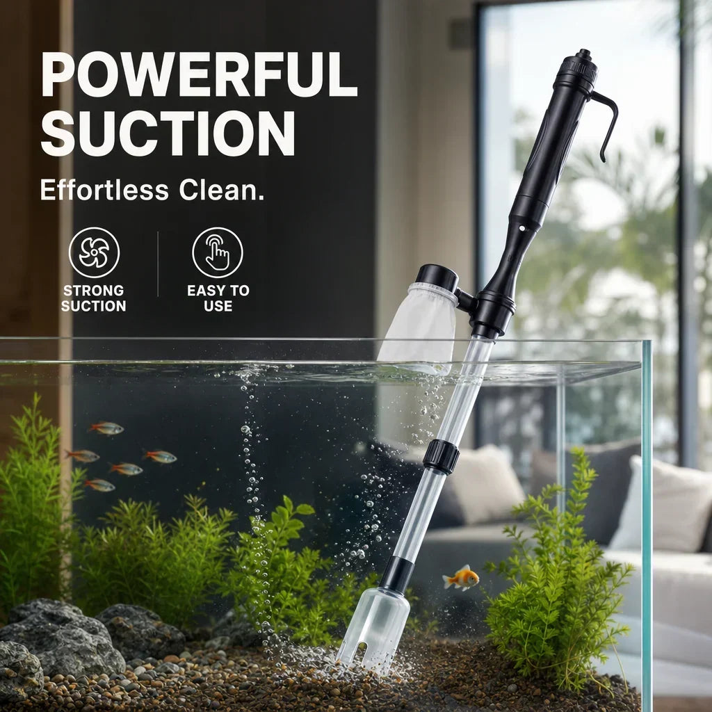 Elektrische aquariumgrindreiniger - op batterijen werkende zuigpomp voor waterverversing